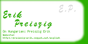 erik preiszig business card